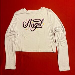 White Angel Graphic Women's Crop Top
